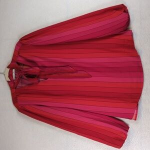 Tron Jori Women's Pink Professional Striped Office Long Sleeve Blouse Size‎ XL